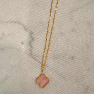 SOLD on IG Pink porcelain clover necklace